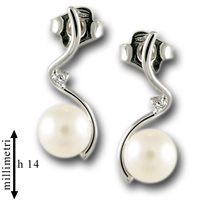 Earrings Gemoro Woman in White Gold Perla 0.02 Ct OP188BIA